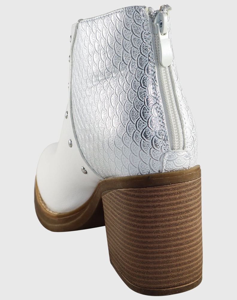 Botin alto alligator Blanco Danicolle-3