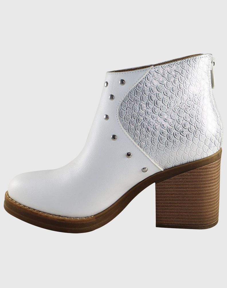Botin alto alligator Blanco Danicolle-4