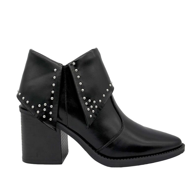 Botin para mujer solapa con tachas negro Danicolle