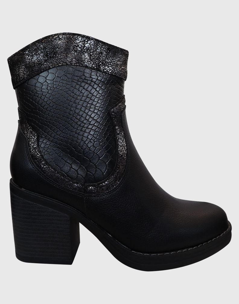 Bota corta print Negro-1