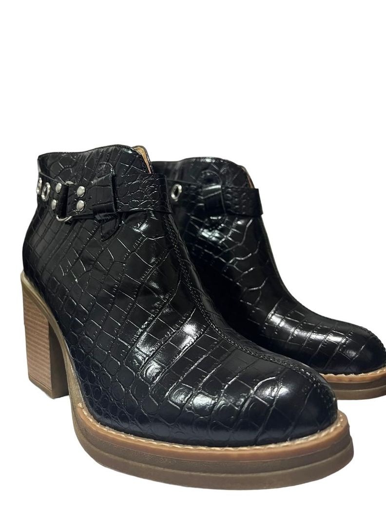 Botin Negro croco Correa-2