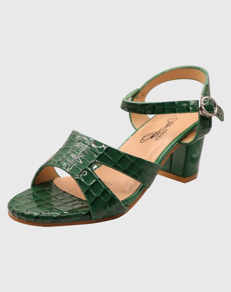 Sandalia Taco cuadro Verde-0