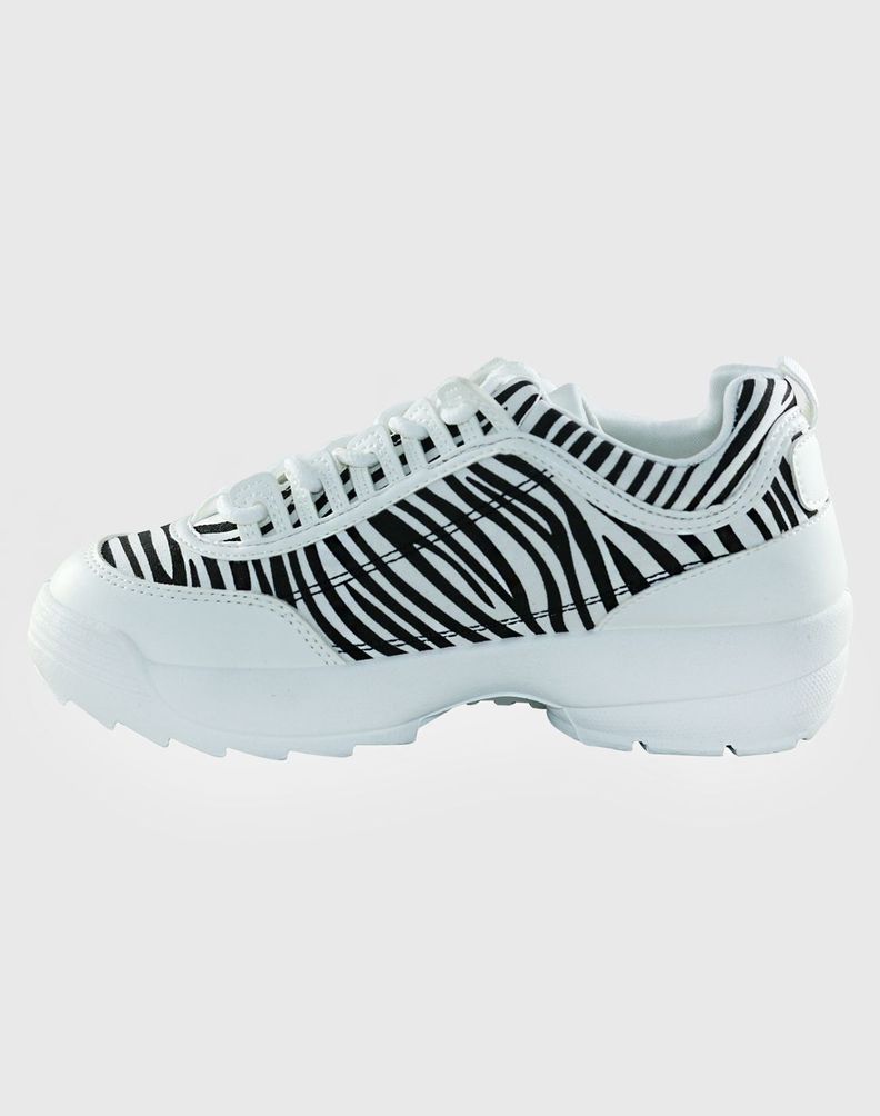Zapatilla print Zebra Blanco-1