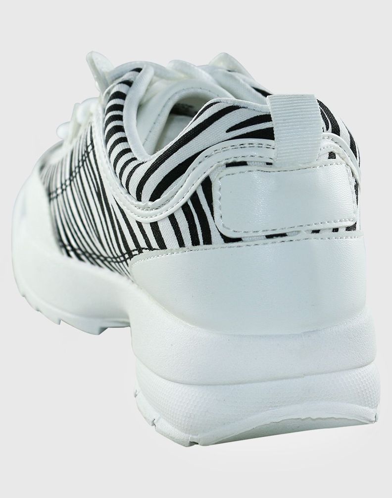 Zapatilla print Zebra Blanco-2