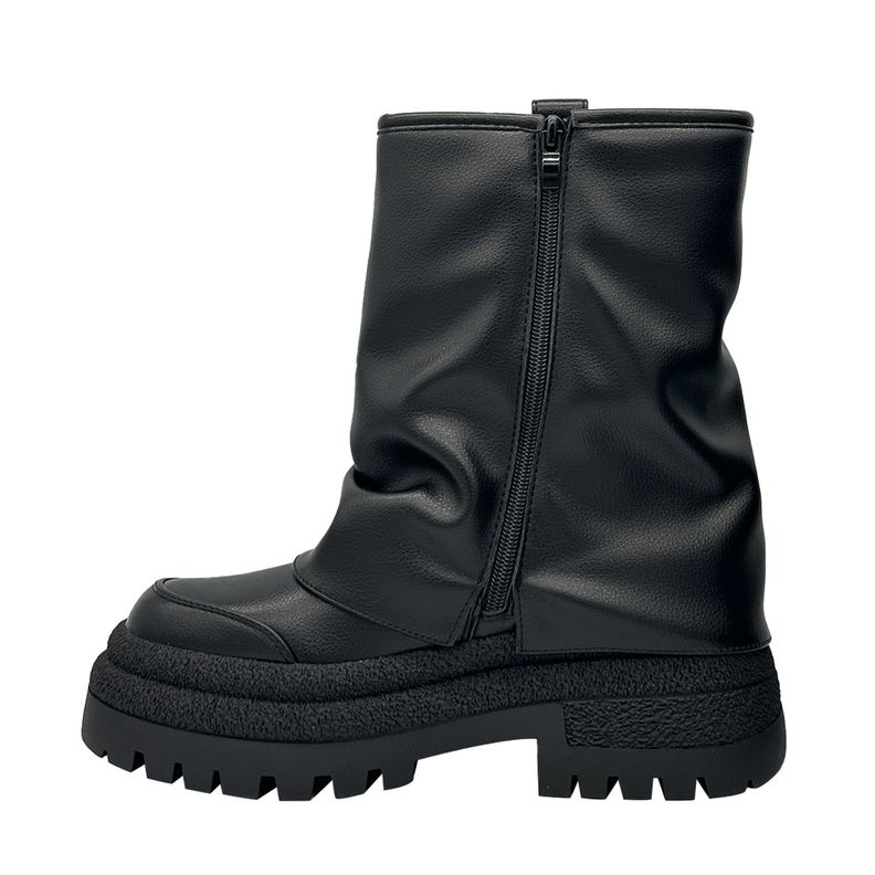 Botin color negro para mujer con plataforma ancha y caña-4