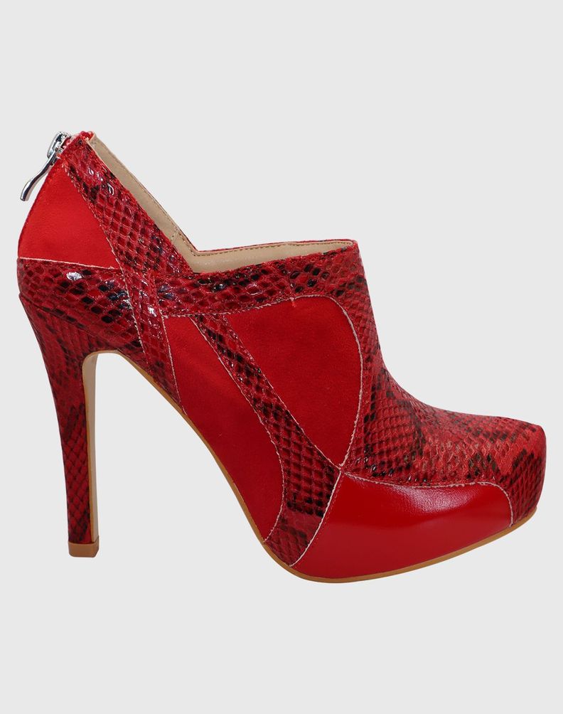 Botin taco aguja Rojo-3