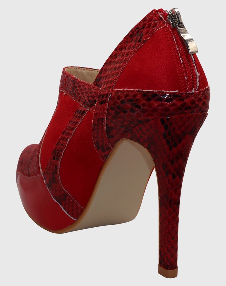 Botin taco aguja Rojo-4