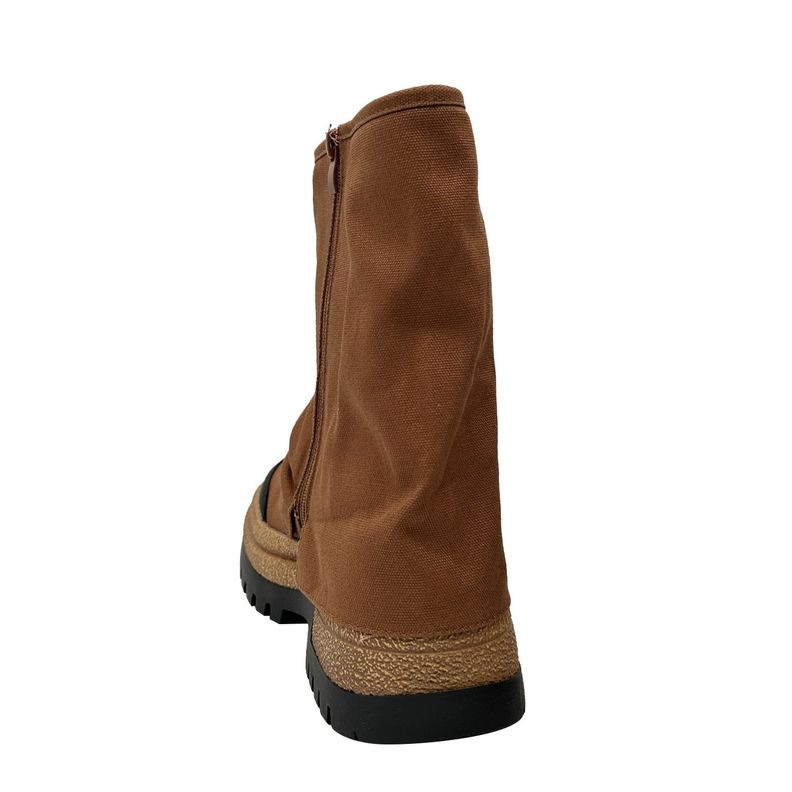 Botin color Camel para mujer con plataforma ancha y caña-3