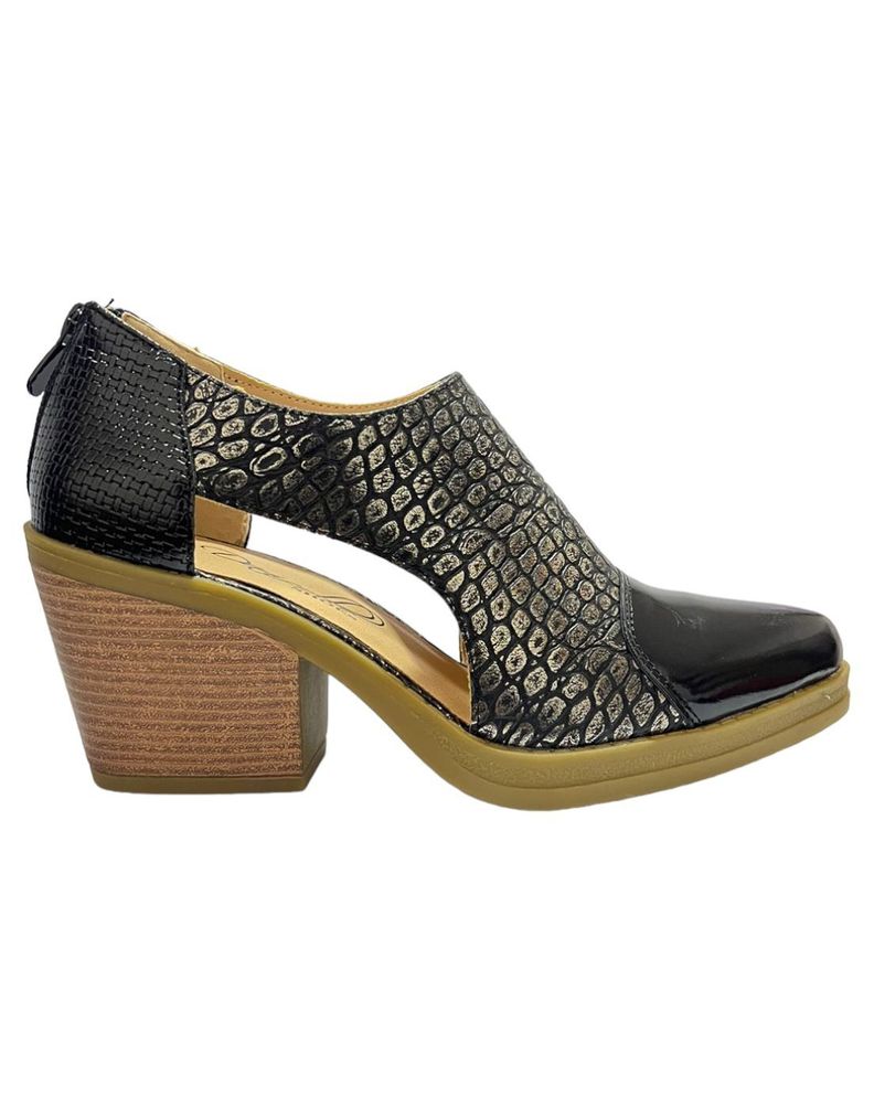 Botin low opening Negro/Dorado-3