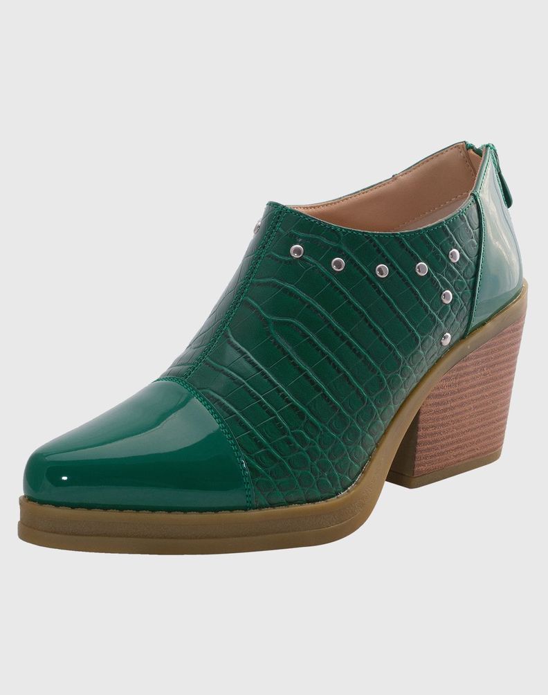 Botin puntiagudo tachas Verde-0