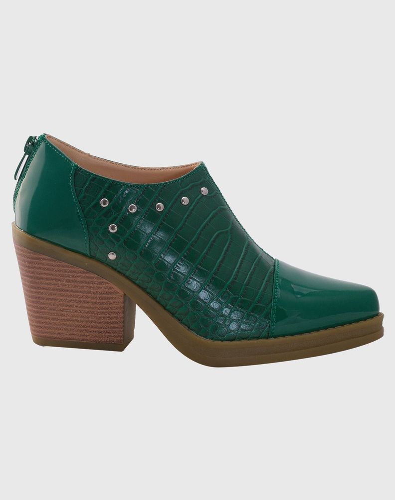 Botin puntiagudo tachas Verde-2