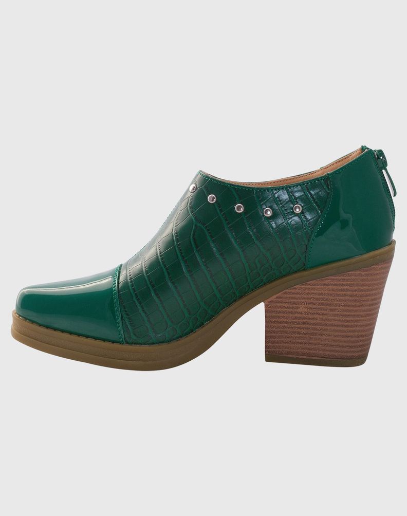 Botin puntiagudo tachas Verde-3
