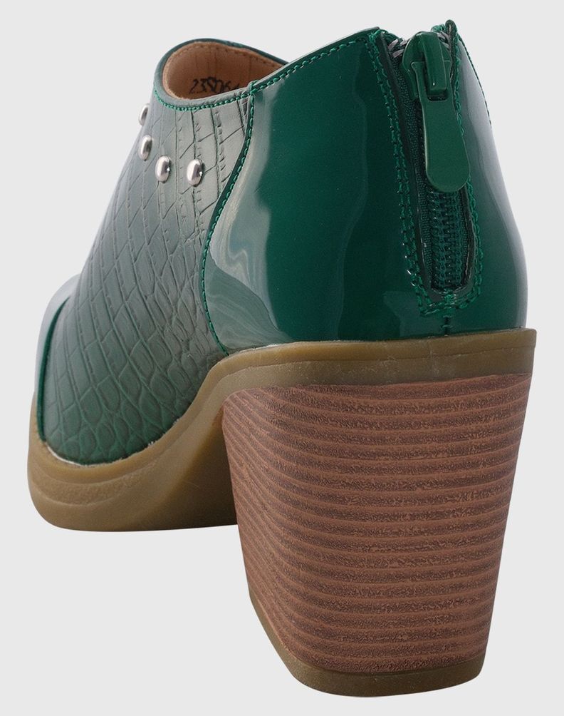 Botin puntiagudo tachas Verde-4