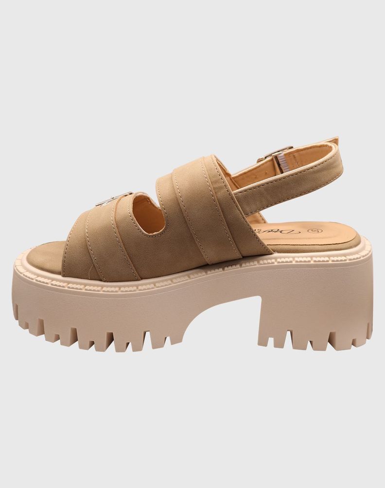 Sandalia Triple Hebilla Beige-2