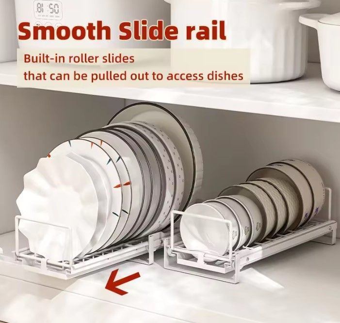 Organizador De Platos Extraíble Con Riel Deslizante Suave-2