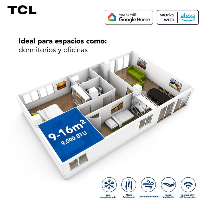 Aire Acondicionado Split Muro Inverter BreezeIN 9000 BTU WIFI-4
