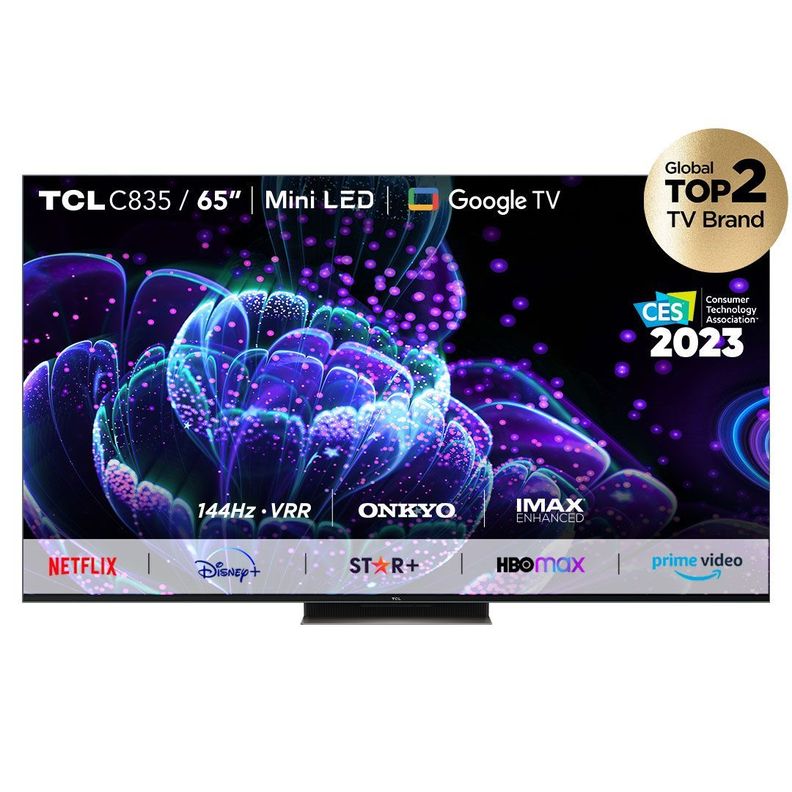 QLED 65" TCL 65C835 Miniled 4K HDR Smart TV Google TV -0