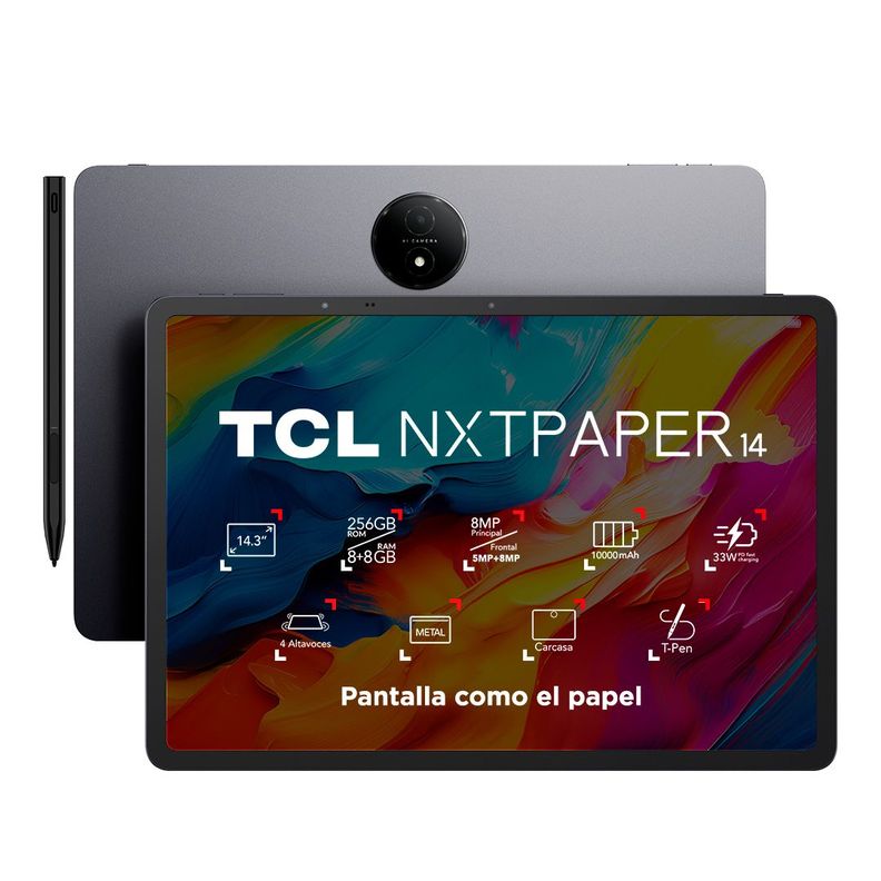Tablet TCL NXTPAPER 14 256GB + Lápiz + Flip Case-1
