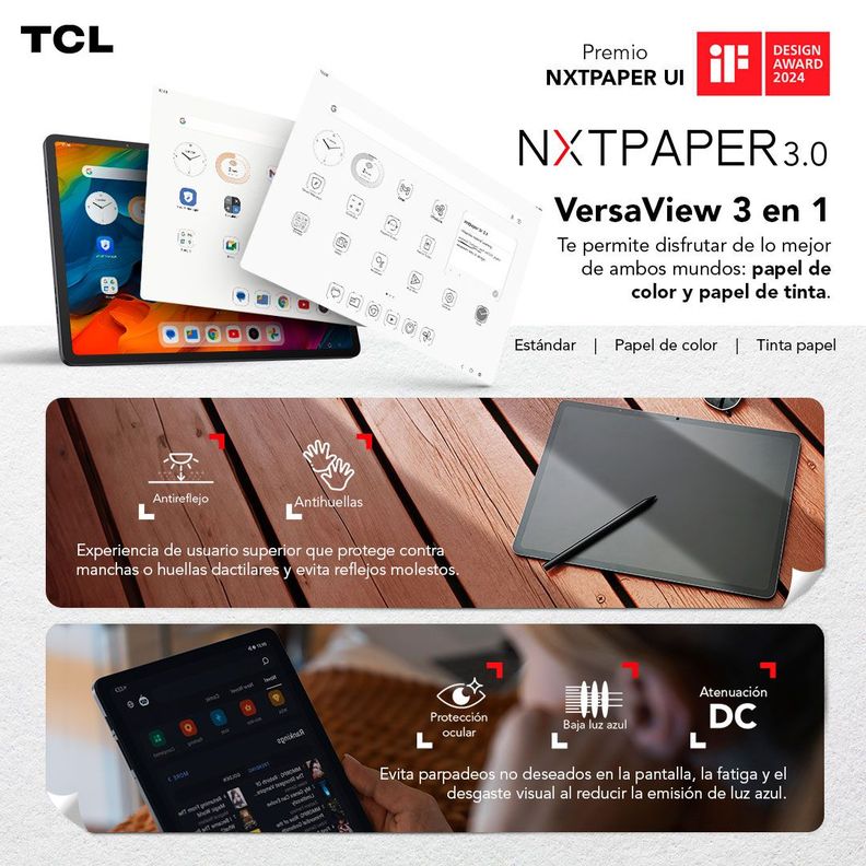 Tablet TCL NXTPAPER 14 256GB + Lápiz + Flip Case-3