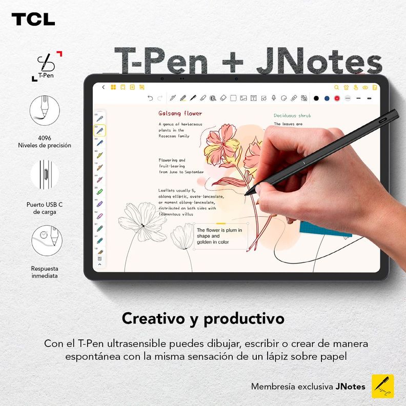 Tablet TCL NXTPAPER 14 256GB + Lápiz + Flip Case-4