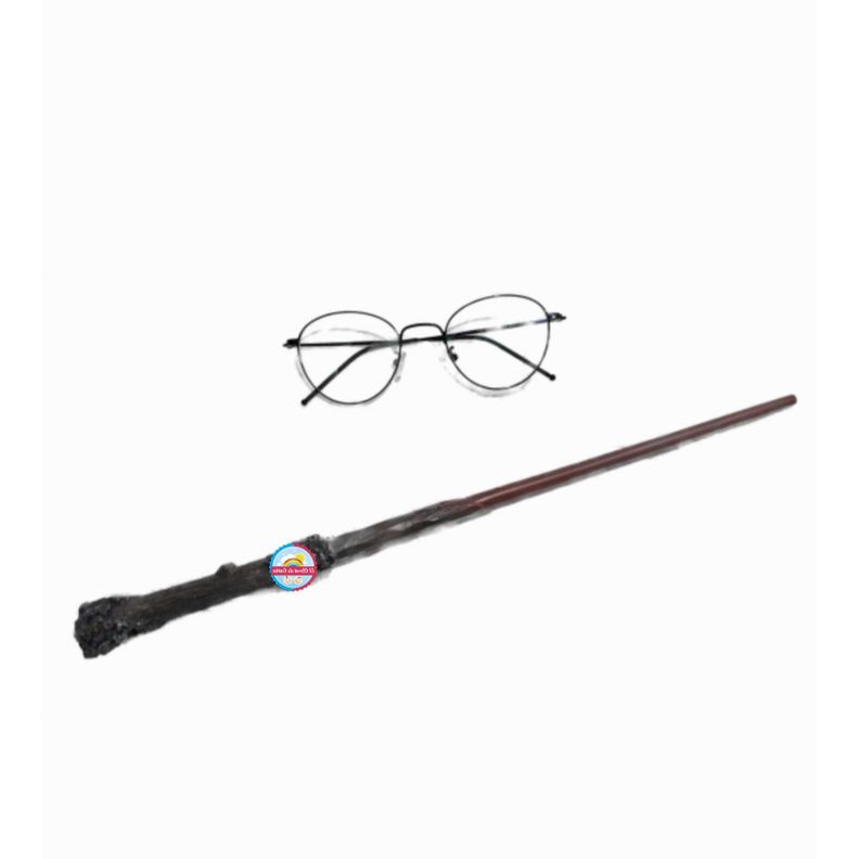 Pack 2 Accesorios Harry Potter Cosplay, Varita Y Lentes-0