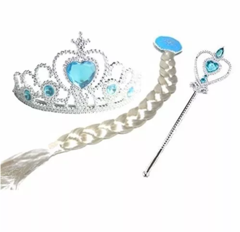 SET DE 3 ACCESORIOS CON PARA DISFRAZ ELSA -0