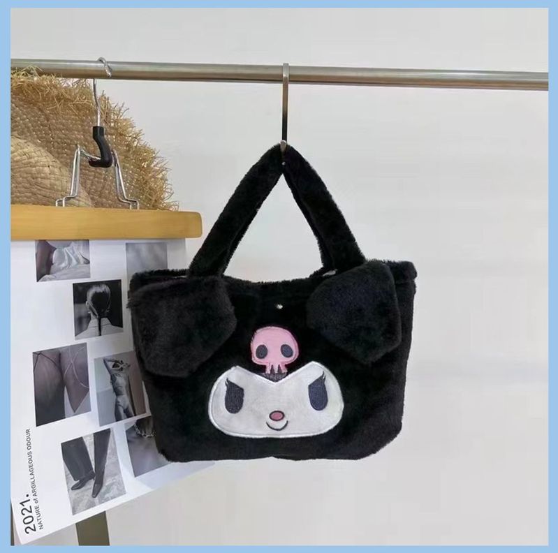 Bolso De Mano Felpa Cartera My Melody Kuromi Kawaii-1