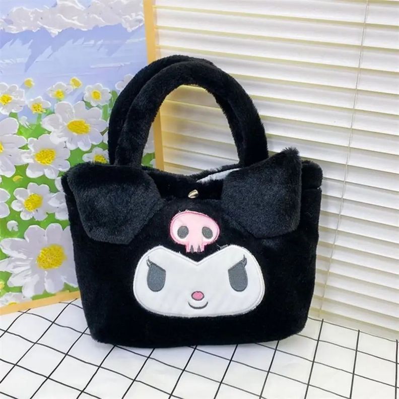 Bolso De Mano Felpa Cartera My Melody Kuromi Kawaii-2
