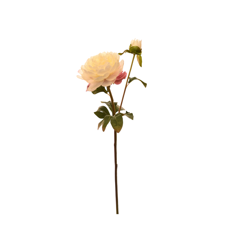 Flor de Peonía artificial color blanco de 57 cm-0
