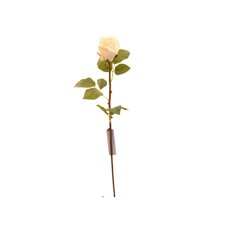 Botón de flor de rosa artificial color blanco de 51 cm-0