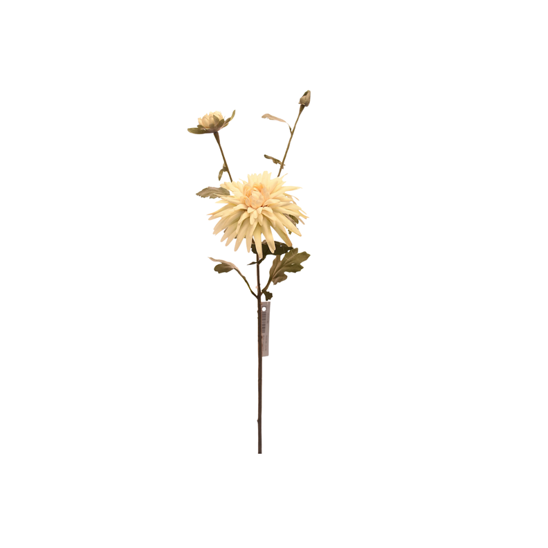 Flor de Crisantemo artificial color blanco de 50 cm-1