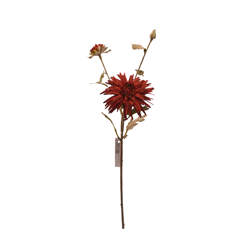 Flor de Crisantemo artificial color rojo de 50 cm-1
