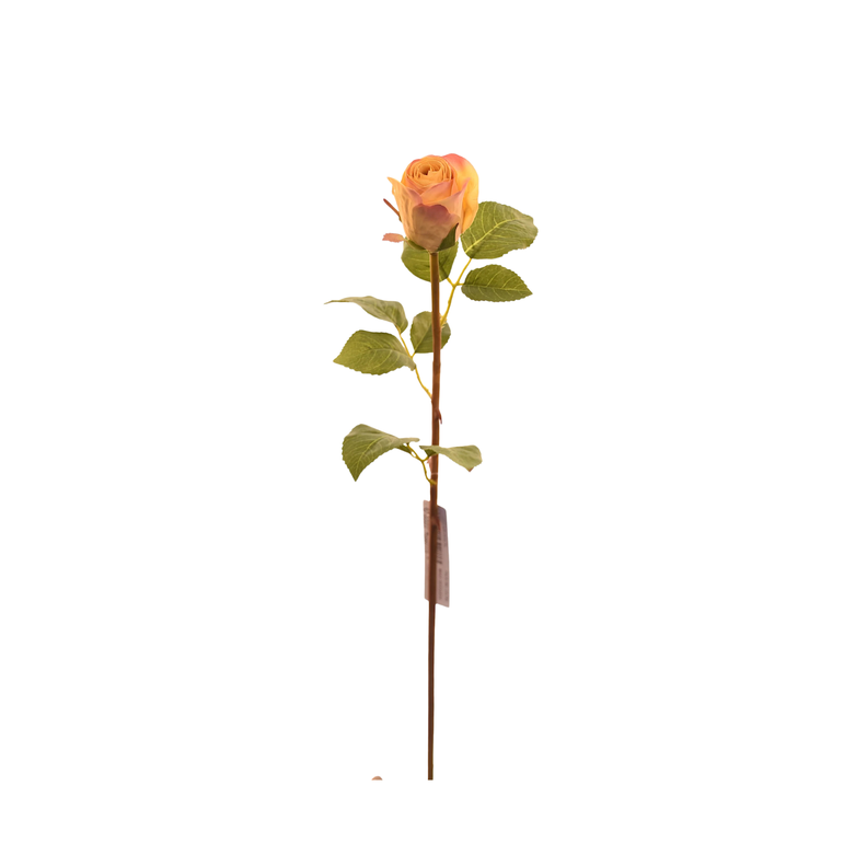 Botón de flor de rosa artificial color amarillo de 51 cm-1