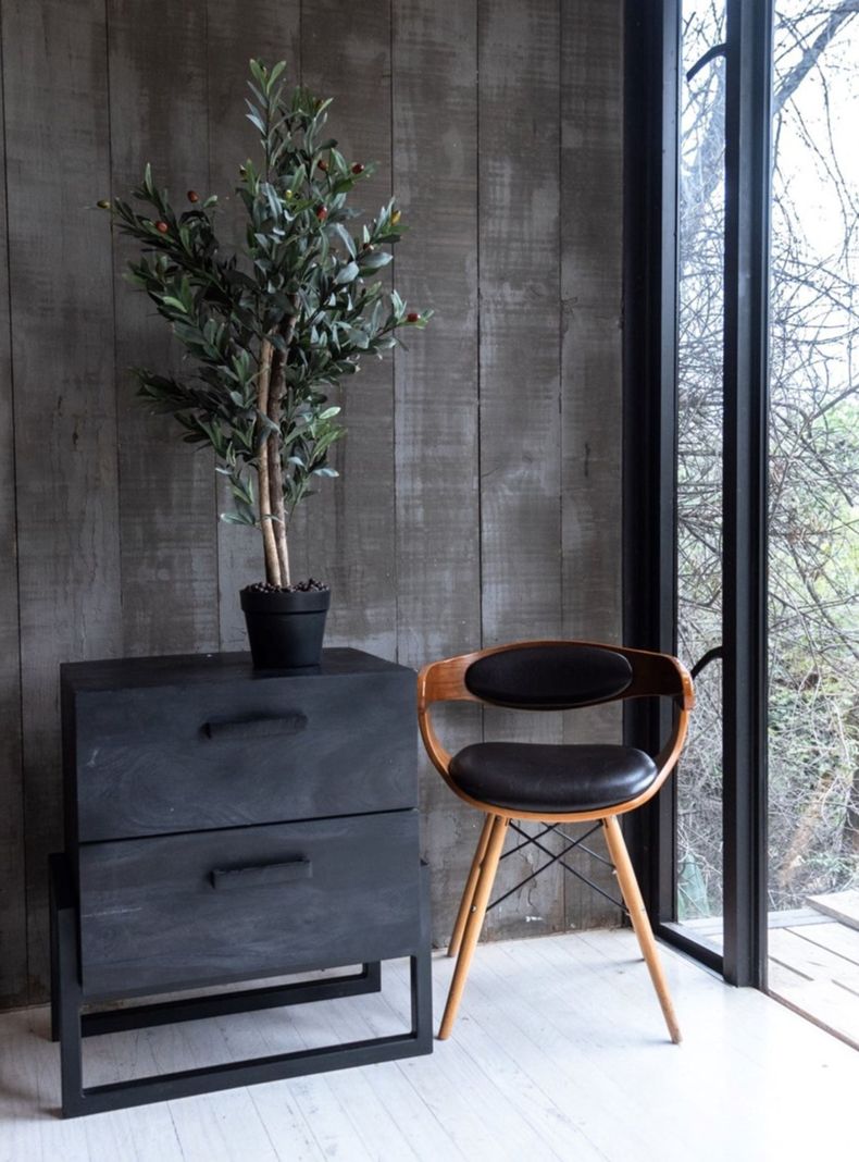 Arbol de Olivo de 90 cm , con tronco de madera.-1