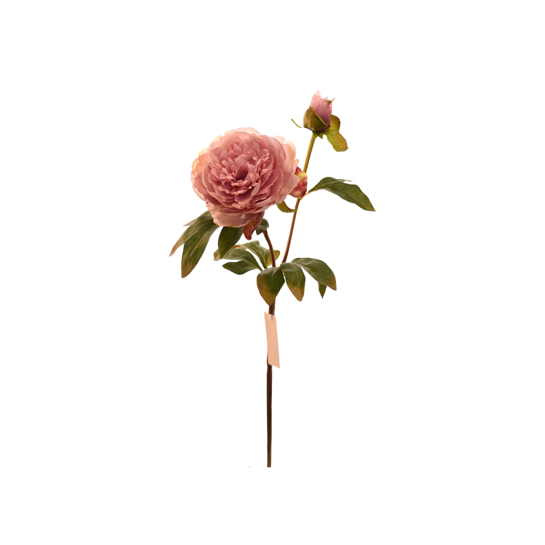 Flor de Peonía artificial color rosado oscuro de 57 cm-0
