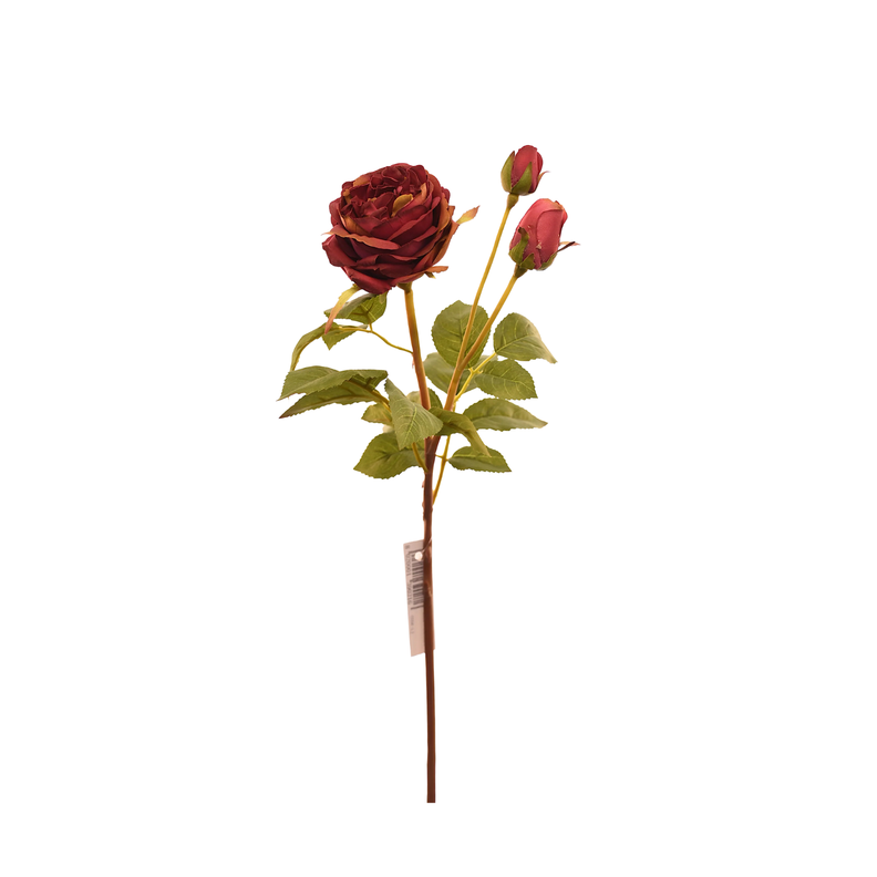 Flor de rosa artificial color vino de 59 cm-0
