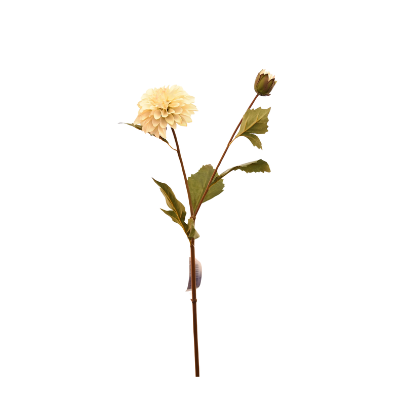 Flor de Dalia artificial color blanco de 68 cm-0