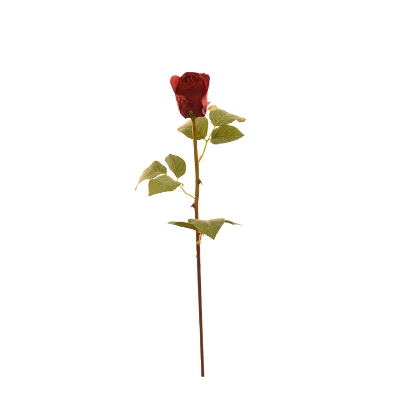 Botón de flor de rosa artificial color rojo de 51 cm-0