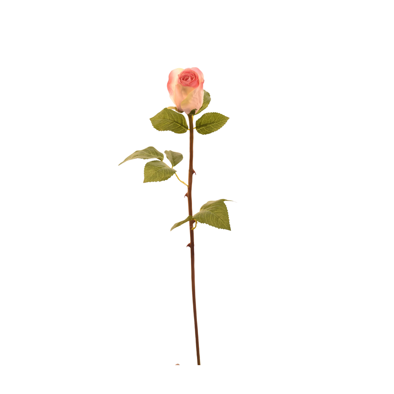 Botón de flor de rosa artificial color rosado de 51 cm-0