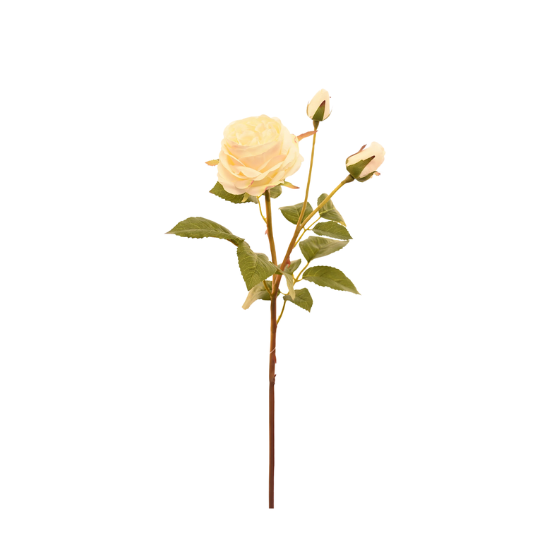 Flor de rosa artificial color blanco de 59 cm-0