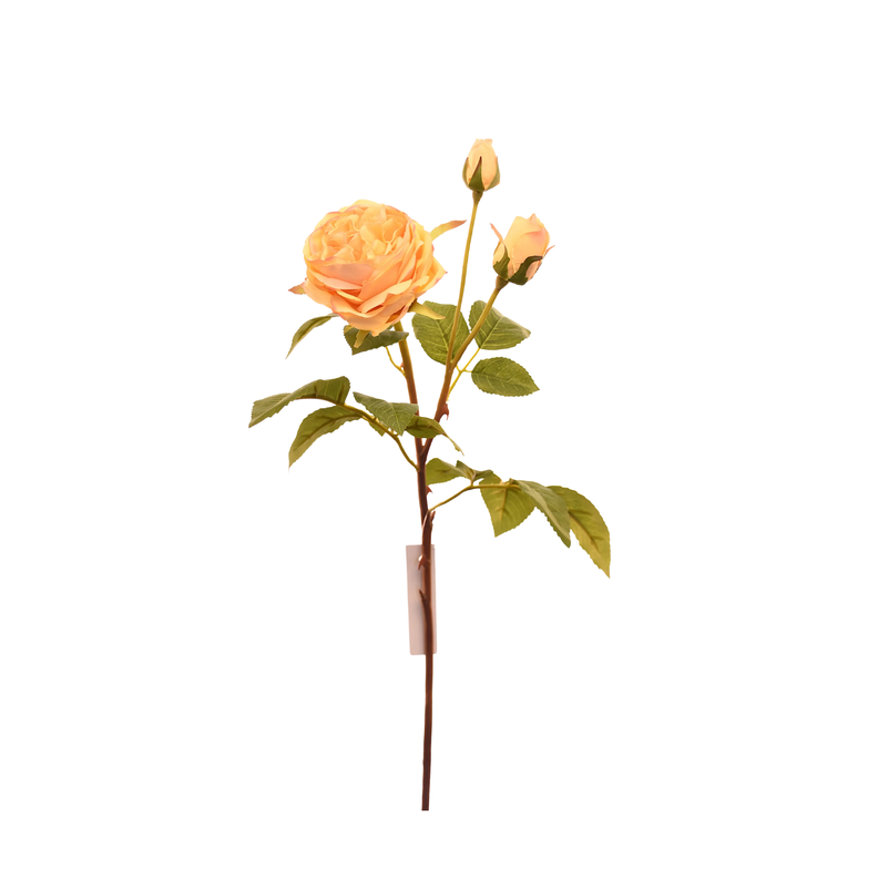 Flor de rosa artificial color amarillo de 59 cm-1
