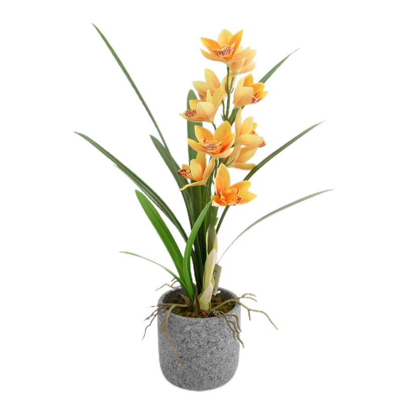 Planta de Orquídeas salvajes rosadas artificial es de 56 cm en macetero-1