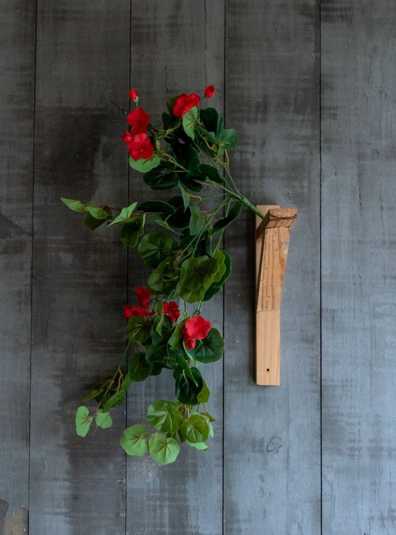 Enredadera colgante con flores rojas, 86 hojas, 6 flores de 60 cm-1