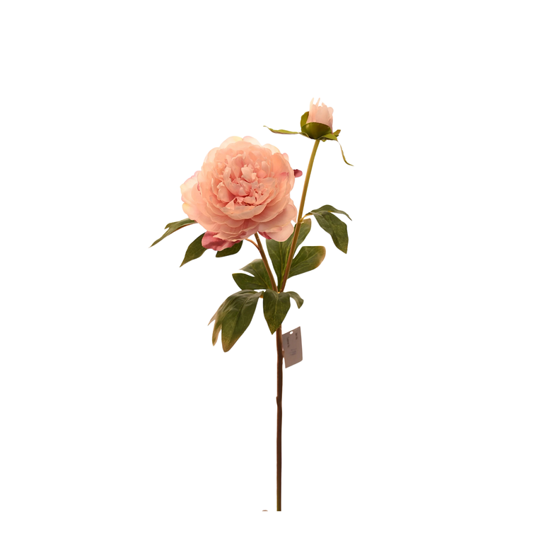 Flor de Peonía artificial color rosado claro de 57 cm-1