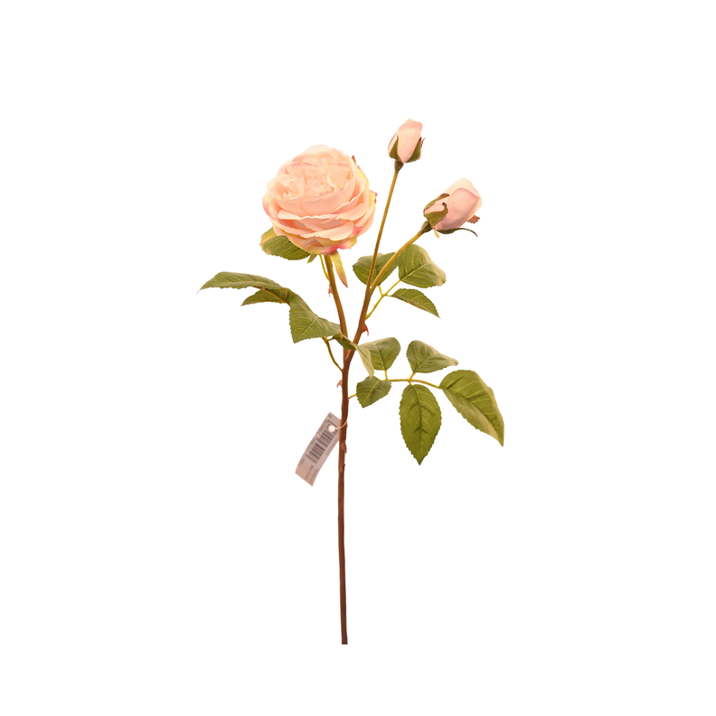 Flor de rosa artificial color rosado claro de 59 cm-0