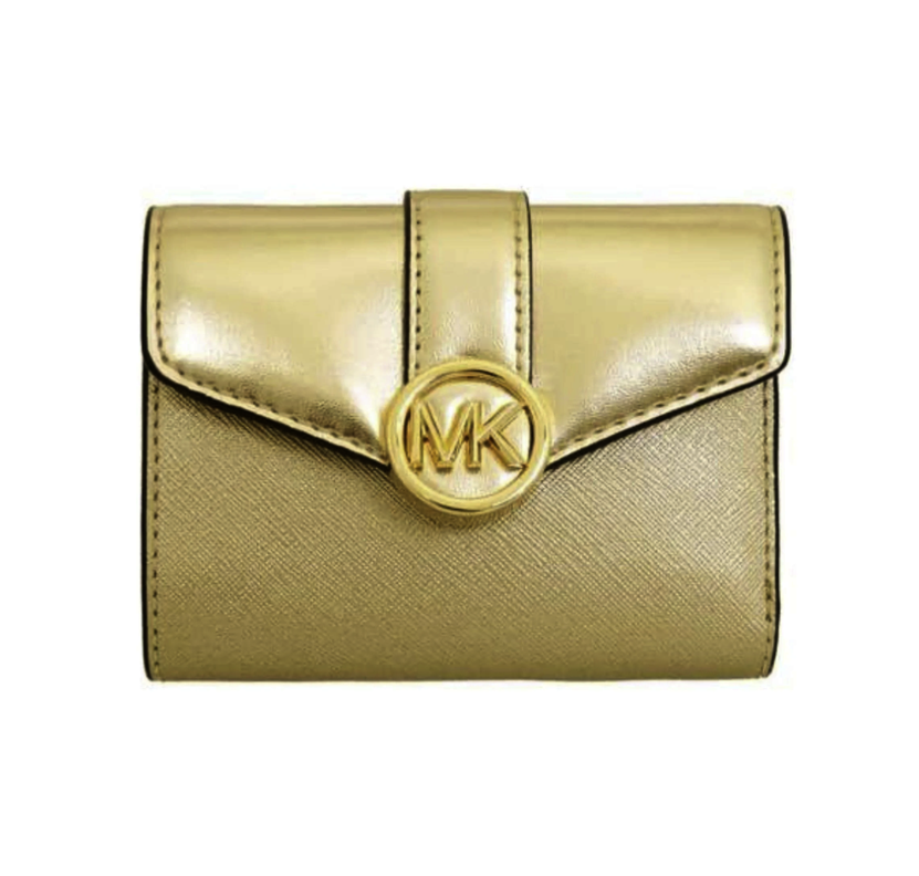 BILLETERA MICHAEL KORS CARMEN DORADO METALIZADO-0