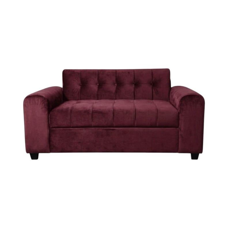 SOFA TRES CUERPOS BRAZO REDONDO FELPA ROJO BURDEO