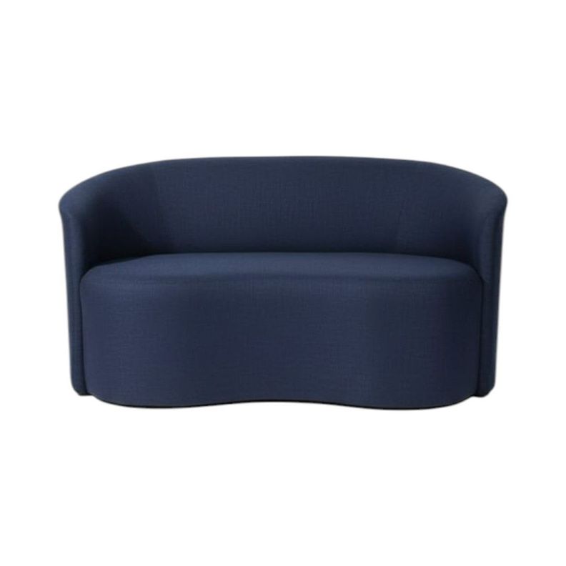SOFA CURVO EN LINO AZUL