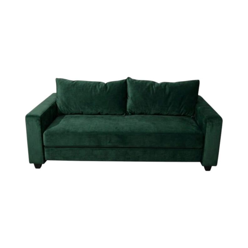SOFA CAMA MULTIFUNCIONAL FELPA VERDE OSCURO