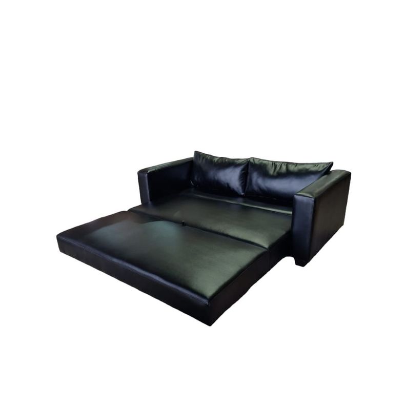 SOFA CAMA MULTIFUNCIONAL ECOCUERO NEGRO-2